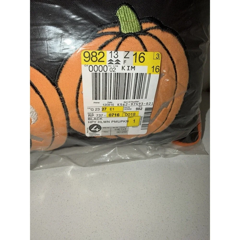 Halloween Pillow Orange Jack-o-lanterns Happy Creepy Scary New JCP Home